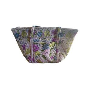Vera Bradley Watercolor Gray Flower Print Large Purse/Tote